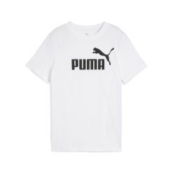Młodzieżowa koszulka ESS z logo No. 1 PUMA. Biała bluzki Puma, m, bez wzorów, z bawełny, klasyczne, bez kołnierzyka, bez ramiączek. Za 79.00 zł.