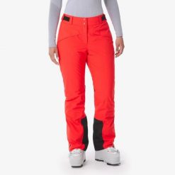 Spodnie narciarskie i snowboardowe damskie Quechua Pant 500. Czerwone spodnie narciarskie WED'ZE, l, bez wzorów, z materiału, narciarskie. Za 279.99 zł.