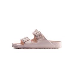 Klapki damskie Birkenstock Arizona Eva. Czerwone klapki Birkenstock, bez wzorów, z materiału, bez obcasa. Za 304.00 zł.