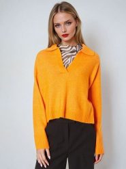 Monki Sweter w kolorze pomarańczowym rozmiar: M. Pomarańczowe swetry Monki, m, bez wzorów, bez ramiączek. Za 79.21 zł.