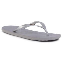 Japonki Roxy. Szare klapki Roxy, bez wzorów, bez obcasa. Za 49.99 zł.