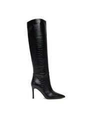 Eva Minge Kozaki EO-ELIA-GLC1014-19.5-361-4 Czarny. Czarne kozaki Eva Minge, ze skóry, bez obcasa, na szpilce, bez zapięcia. Za 799.99 zł.