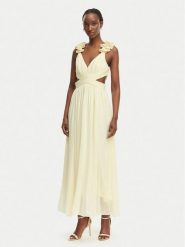 Morgan Sukienka wieczorowa 251-RISSAL Żółty Regular Fit. Żółte sukienki Morgan, bez wzorów, z syntetyku, wizytowe, bez kołnierzyka, bez ramiączek. Za 549.99 zł.