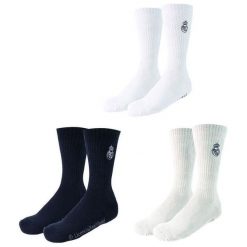 Skarpetki wysokie kibicowskie 3-pak Real Madryt. Skarpety REAL MADRID, bez wzorów, z bawełny. Za 77.90 zł.