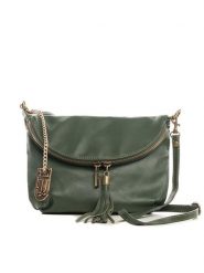 Lucca Baldi Skórzana torebka "Cetona" w kolorze ciemnozielonym - 24 x 18 x 4 cm rozmiar: onesize. Zielone torby na ramię Lucca Baldi, bez wzorów, z materiału, na ramię, bez dodatków. Za 173.99 zł.