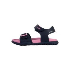 Sandały GEOX J SANDAL FUSBETTO GI Niebieski. Niebieskie sandały Geox, bez wzorów, z syntetyku, sportowe, bez obcasa, bez zapięcia. Za 189.99 zł.