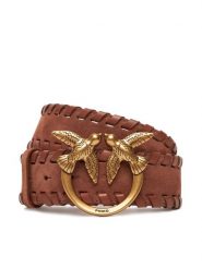 PINKO Pasek Damski Love Berry Weaving Belt H4 20252 PLT01 105461.A2QG Brązowy. Brązowe paski Pinko, bez wzorów, ze skóry. Za 859.99 zł.
