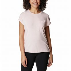 Koszulka Turystyczna Damska Columbia Boundless Trek Short Sleeve T-Shirt. Czerwone t-shirty Columbia, l, bez wzorów, bez kołnierzyka, bez ramiączek. Za 138.99 zł.
