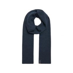 Dzianinowy szalik z logo dla kobiet Superdry Essential. Niebieskie szaliki Superdry, bez wzorów, z dzianiny, eleganckie. Za 152.45 zł.