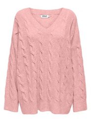 ONLY Sweter w kolorze jasnoróżowym rozmiar: M. Różowe swetry Only, m, bez wzorów, ze splotem, bez ramiączek. Za 123.45 zł.
