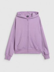 4F Bluza dresowa rozpinana z kapturem damska - fioletowa S. Fioletowe bluzy 4f, s, bez wzorów, z dresówki, z kapturem. Za 169.99 zł.