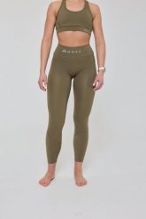 Legginsy Infinite z wysokim stanem - khaki. Zielone legginsy OOSC, s, bez wzorów, z materiału, z podwyższonym stanem, długie. Za 245.99 zł.