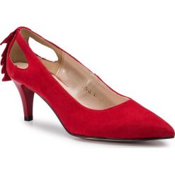 Szpilki SAGAN - 3586 Czerwony Welur. Czerwone czółenka Sagan, z aplikacjami, z materiału, eleganckie, bez obcasa, na obcasie, bez zapięcia. W wyprzedaży za 189.00 zł.