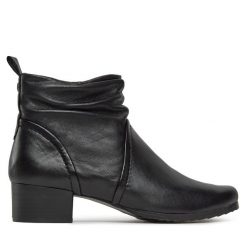 Botki Caprice. Czarne botki Caprice, bez wzorów, bez obcasa, na słupku, bez zapięcia. Za 509.99 zł.