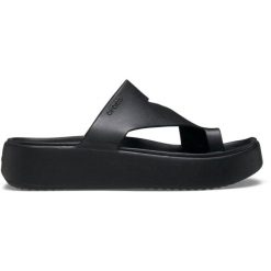 Japonki damskie Crocs Getaway Platform Toe Loop. Czarne klapki Crocs, bez wzorów, bez obcasa. Za 179.00 zł.