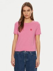 JDY T-Shirt Kitty 15318845 Różowy Regular Fit. Czerwone t-shirty JDY, xs, bez wzorów, z bawełny, bez kołnierzyka, bez ramiączek. Za 39.99 zł.