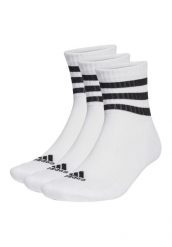 Skarpety adidas 3-Stripes Cushioned Sportswear Mid-Cut Socks 3P. Białe skarpety Adidas, bez wzorów, z bawełny. Za 49.00 zł.