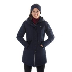 Parka dla kobiet QHP Linde. Niebieskie parki QHP, na zimę, m, z poliesteru, eleganckie, bez kaptura. Za 536.50 zł.
