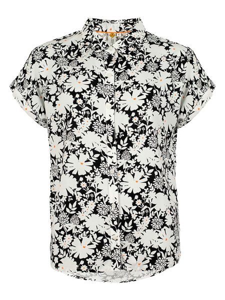 Roadsign Bluzka w kolorze biało-czarnym rozmiar: S. Białe bluzki Roadsign, s, bez wzorów, z wiskozy, bez kołnierzyka, bez ramiączek. Za 56.93 zł.