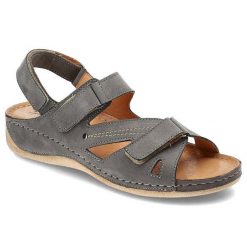 Szare Sandały Pollonus Wygodne Skórzane Buty Damskie. Szare sandały Pollonus, bez wzorów, ze skóry, eleganckie, bez obcasa, na platformie, bez zapięcia. Za 209.00 zł.