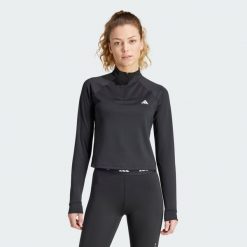 Bluza Train Essentials Minimal Branding 1/4-Zip. Czarne bluzy sportowe Adidas, xs, bez wzorów, z dzianiny, bez kaptura. Za 217.30 zł.