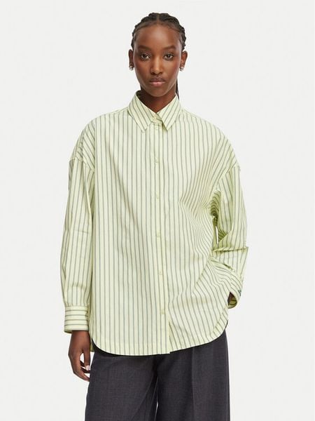 BOSS Koszula C Bostatta 50559241 Zielony jasny Oversize. Zielone koszule Boss, bez wzorów, z bawełny, bez kołnierzyka, bez ramiączek. Za 400.99 zł.