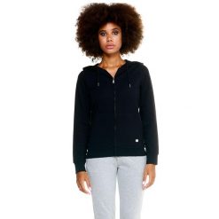 Bluza miękka z kaptur na co dzień na siłownię. Czarne bluzy LEONE 1947 APPAREL, bez wzorów, z bawełny, bez kaptura. W wyprzedaży za 134.57 zł.