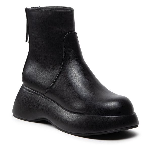 Botki DeeZee. Czarne botki DeeZee, bez wzorów, bez obcasa, na koturnie, bez zapięcia. Za 259.99 zł.