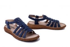 JOSEF SEIBEL 95207 616 530 Ronja 07 ocean, sandały damskie. Niebieskie sandały Josef Seibel, bez wzorów, ze skóry, bez obcasa, na obcasie, bez zapięcia. Za 262.43 zł.
