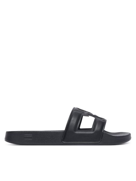 Tommy Hilfiger Klapki Monogram Pool Slide FW0FW09424 Czarny. Czarne klapki TOMMY HILFIGER, bez wzorów, ze skóry, bez obcasa. Za 189.99 zł.