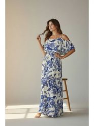 William de Faye Sukienka w kolorze niebiesko-białym rozmiar: 34. Niebieskie sukienki William de Faye, bez wzorów, bez kołnierzyka, bez ramiączek, maxi. Za 143.99 zł.