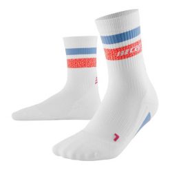 Skarpety kompresyjne damskie sportowe CEP Miami Vibes 80's krótkie. Białe skarpety CEP, bez wzorów. Za 74.00 zł.