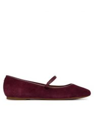 LAUREN RALPH LAUREN Baleriny Jayna Mj Fl 802P18425001 Bordowy. Czerwone baleriny Lauren Ralph Lauren, bez wzorów, ze skóry, bez obcasa. Za 599.99 zł.