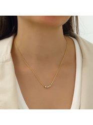 Miu Silver Pozłacany naszyjnik z cyrkoniami - dł. 42 cm rozmiar: onesize. Szare naszyjniki Miu Silver, z cyrkonią, pozłacane. Za 69.99 zł.