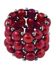 Pearline Pierścionek perłowy w kolorze czerwonym rozmiar: onesize. Czerwone pierścionki Pearline, z perłą. Za 173.99 zł.