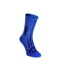 Skarpety turystyczne X-Socks Hike Discover Crew. Niebieskie skarpety X Socks, bez wzorów. Za 95.99 zł.