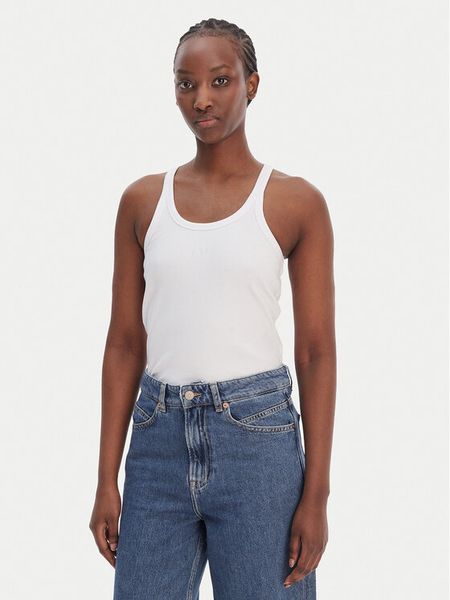 BOSS Top C_Epetite 50554664 Biały Slim Fit. Białe topy Boss, xl, bez wzorów, z bawełny, bez kołnierzyka, bez ramiączek. Za 229.99 zł.