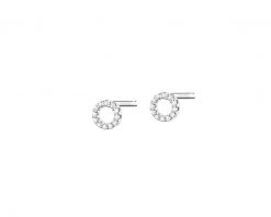 Kolczyki z białego złota z diamentami - koła - 0,05 ct - próba 585. Białe kolczyki Apart, z diamentem, złote. Za 1,090.00 zł.