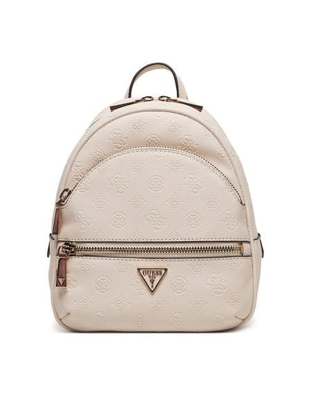 Guess Plecak Manhattan II HWPD71 18320 Écru. Białe plecaki Guess, z aplikacjami, ze skóry. Za 443.99 zł.