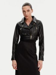 Rinascimento Kurtka z imitacji skóry CFC0119617003 Czarny Regular Fit. Czarne kurtki Rinascimento, xl, bez wzorów, ze skóry, bez kaptura. Za 249.99 zł.