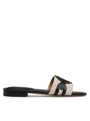 LAUREN RALPH LAUREN Klapki Alegra 802826823004 Beżowy. Brązowe klapki Lauren Ralph Lauren, bez wzorów, z materiału, bez obcasa. Za 399.99 zł.