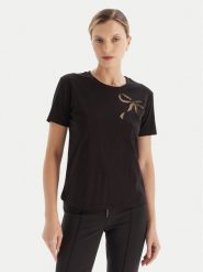 TWINSET T-Shirt 252TT2312 Czarny Regular Fit. Czarne t-shirty Twinset, s, bez wzorów, z bawełny, bez kołnierzyka, bez ramiączek. Za 419.99 zł.