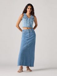 Levi's Spódnica dżinsowa w kolorze niebieskim rozmiar: W30. Niebieskie spódnice Levi's®, s, z aplikacjami, klasyczne, maxi. Za 193.24 zł.