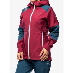 Kurtka przeciwdeszczowa damska La Sportiva Roseg GTX Jacket. Czerwone kurtki sportowe La Sportiva, bez wzorów, bez kaptura. Za 1,542.99 zł.