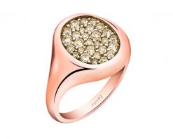 Pierścionek z różowego złota z brylantami Champagne - sygnet - 0,55 ct - próba 585. Czerwone pierścionki Apart, z brylantem, złote. Za 4,990.00 zł.