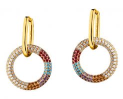 Kolczyki z mosiądzu pozłacane z cyrkoniami - koła. Kolczyki Artelioni, z cyrkonią, pozłacane. Za 269.00 zł.