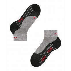 Skarpetki damskie Falke TK5 Short. Szare skarpety Falke, bez wzorów, z poliamidu. Za 156.50 zł.