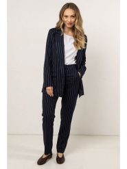 Awama Spodnie - Regular fit - w kolorze granatowym rozmiar: XL. Niebieskie spodnie materiałowe Awama, na co dzień, xl, bez wzorów, z materiału. Za 157.73 zł.