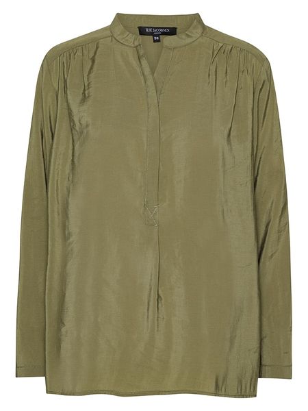 Ilse Jacobsen Bluzka w kolorze khaki rozmiar: 38. Brązowe bluzki Ilse Jacobsen, bez wzorów, bez kołnierzyka, bez ramiączek. Za 123.25 zł.