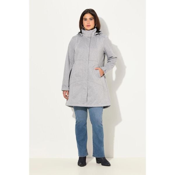 Damskie Kurtka softshell HYPRAR wodoodporna dwukierunkowy zamek odpinany kaptur. Szare kurtki sportowe Ulla Popken, plus size, bez wzorów, z materiału, bez kaptura, trekkingowe. Za 633.99 zł.